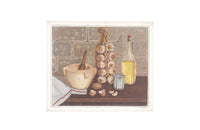 'MAKING AIOLI ' SIGNED STILL-LIFE PAINTING