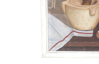 'MAKING AIOLI ' SIGNED STILL-LIFE PAINTING