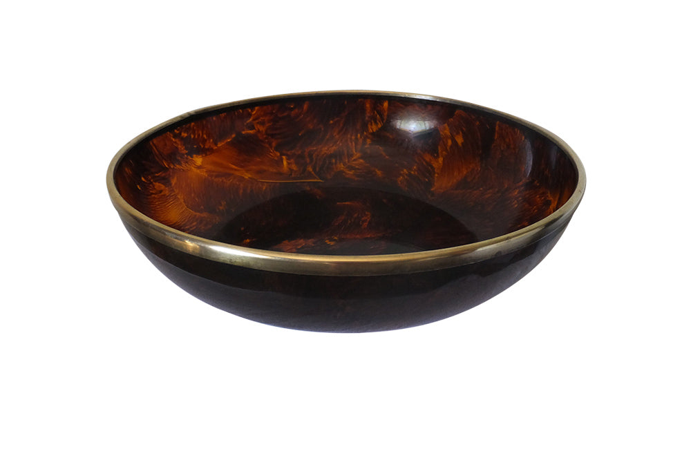 LARGE DIOR STYLE FAUX TORTOISESHELL BOWL