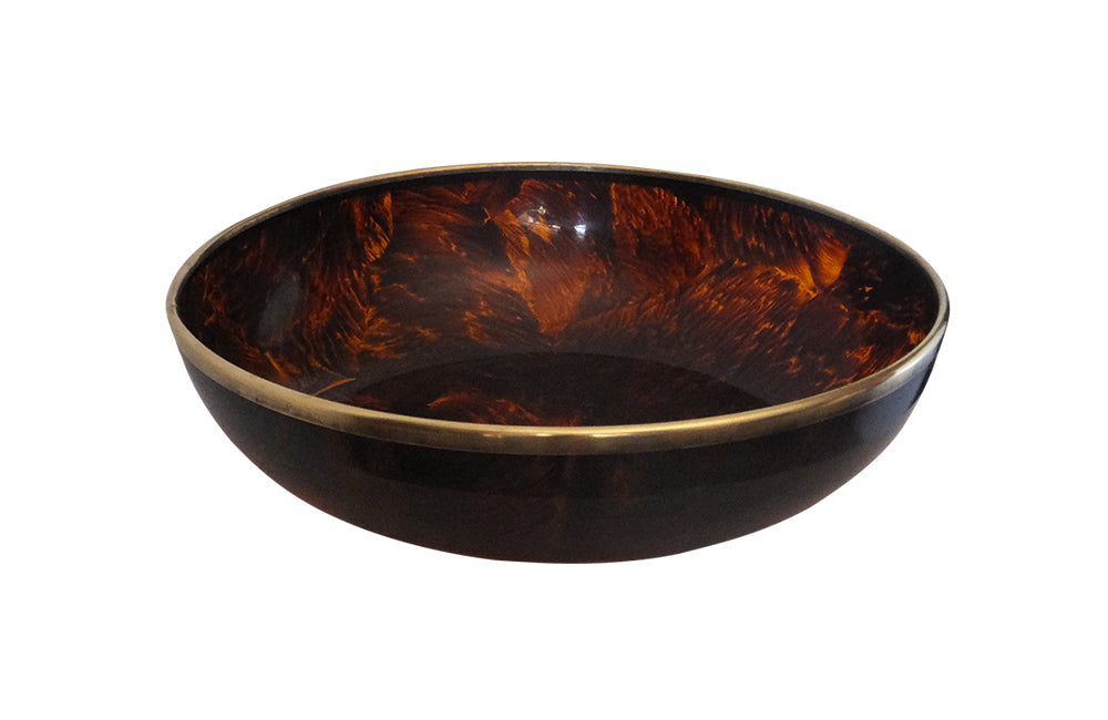 LARGE DIOR STYLE FAUX TORTOISESHELL BOWL