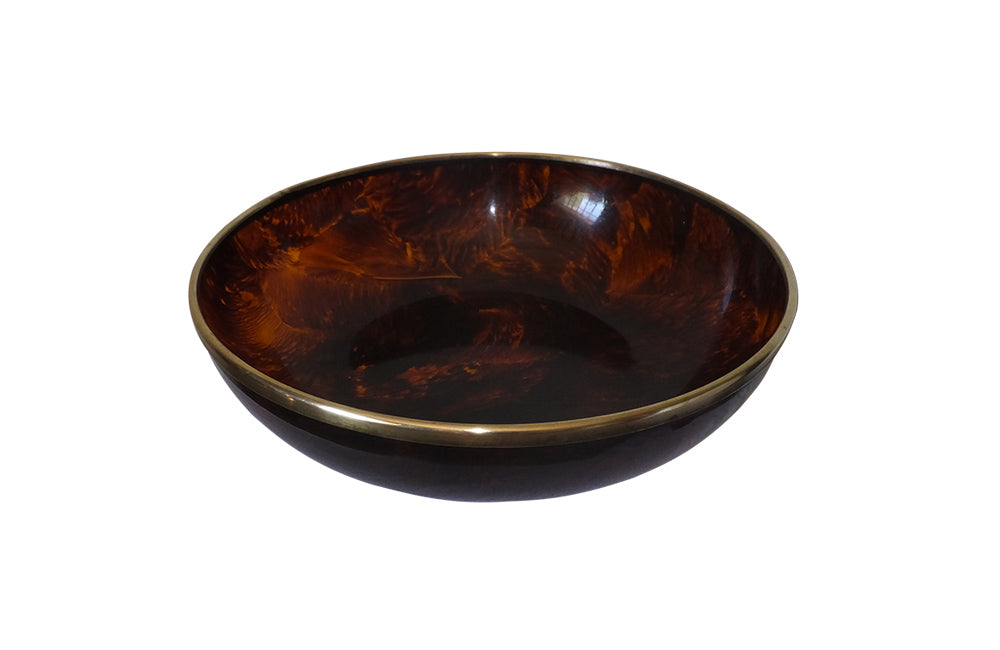 LARGE DIOR STYLE FAUX TORTOISESHELL BOWL