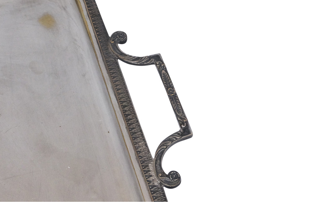 LARGE SILVER PLATE NEOCLASSICAL REVIVAL TRAY