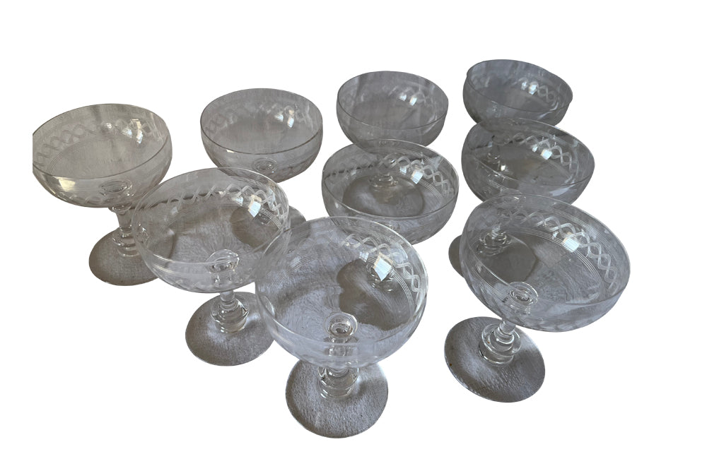 Antique Crystal Champagne Coupes - Decorative Antiques - AD & PS Antiques