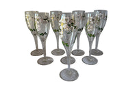Set Of Eight Perrier Jouet Champagne Flutes  - Vintage Champagne Glasses - Vintage Champagne Flutes - AD & PS Antiques