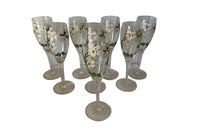 Set Of Eight Perrier Jouet Champagne Flutes  - Vintage Champagne Glasses - Vintage Champagne Flutes - AD & PS Antiques