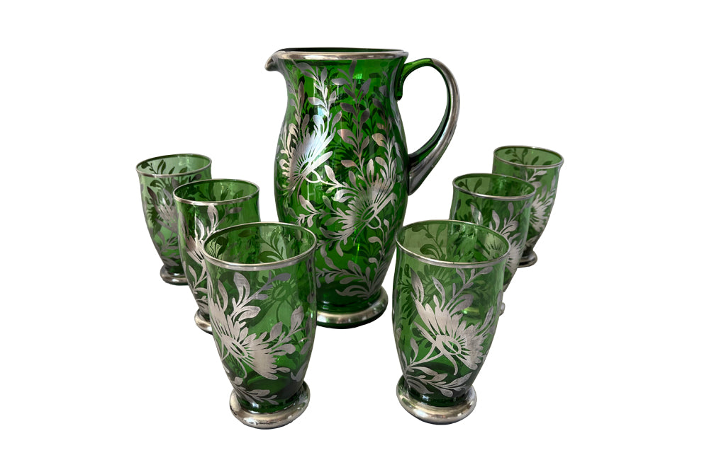 Vintage Murano Glass Lemonade Service - Decorative Antiques -  Vintage Murano Glass -  Venetian Glassware - AD & PS Antiques