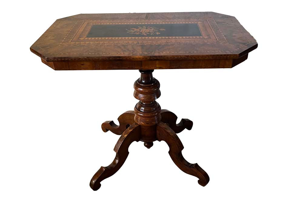 Italian Marquetry Tilt-Top Table - Antique Furniture - Italian Antique Furnitue - Decorative Antiques - Marquetry Table - Occasional Tables - Centre Tables - Side Tables - Pedestal Table - Antique Shops Tetbury - adpsantiques - AD & PS Antiques