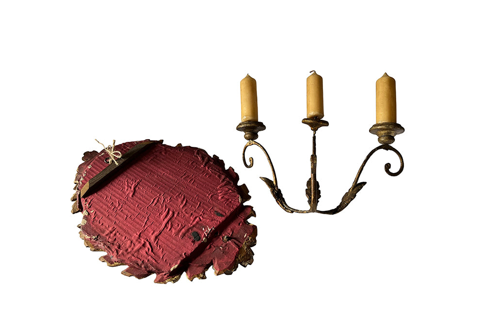 Pair of 19th Century Italian Carved Giltwood Mirrored Appliques – Decorative Antiques - Antique Wall Lights - AD & PS Antiques