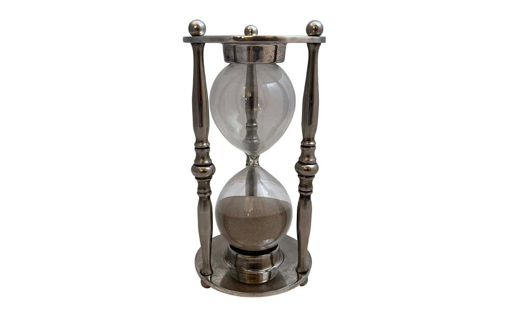Silverplate Hourglass - Decorative Accessories - French Decorative Accessories - Gift Ideas - Desk Accessories - Antique Shops Tetbury - AD & PS Antiques