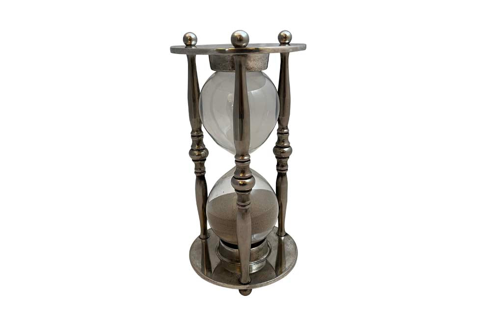 Silverplate Hourglass - Decorative Accessories - French Decorative Accessories - Gift Ideas - Desk Accessories - Antique Shops Tetbury - AD & PS Antiques