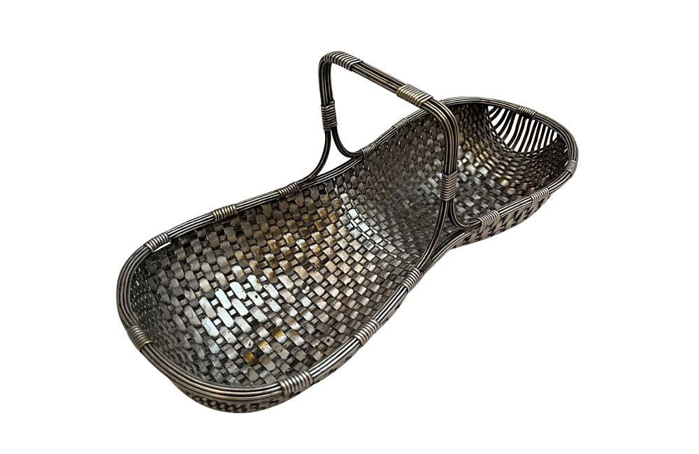 Silverplate Grape Harvest Basket - French Antiques - French Antiques UK - Decorative Antiques - AD & PS Antiques