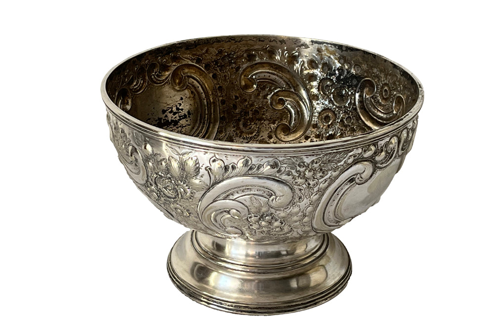 Antique Silver Plate Embossed Wine Cooler - Decorative Antiques - Antique Ice Bucket - French Antiques - AD & PS Antiques