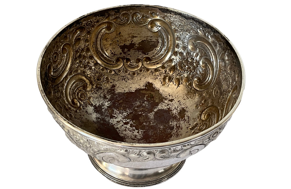 Antique Silver Plate Embossed Wine Cooler - Decorative Antiques - Antique Ice Bucket - French Antiques - AD & PS Antiques