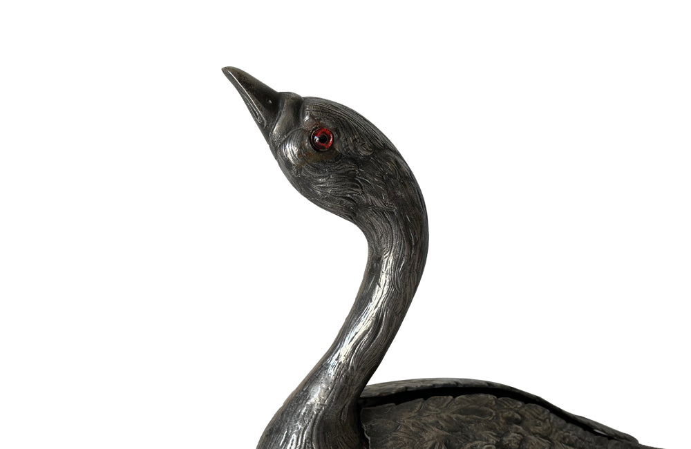 Decorative Goose Centrepiece - Decorative Accessories - Silverplate Goose - Table Vase - Centrepiece - Mid Century Accessories - Unique Accessories - Decorative Accessories - Gift Ideas - Antique Shops Tetbury - Animalia - AD & PS Antiques
