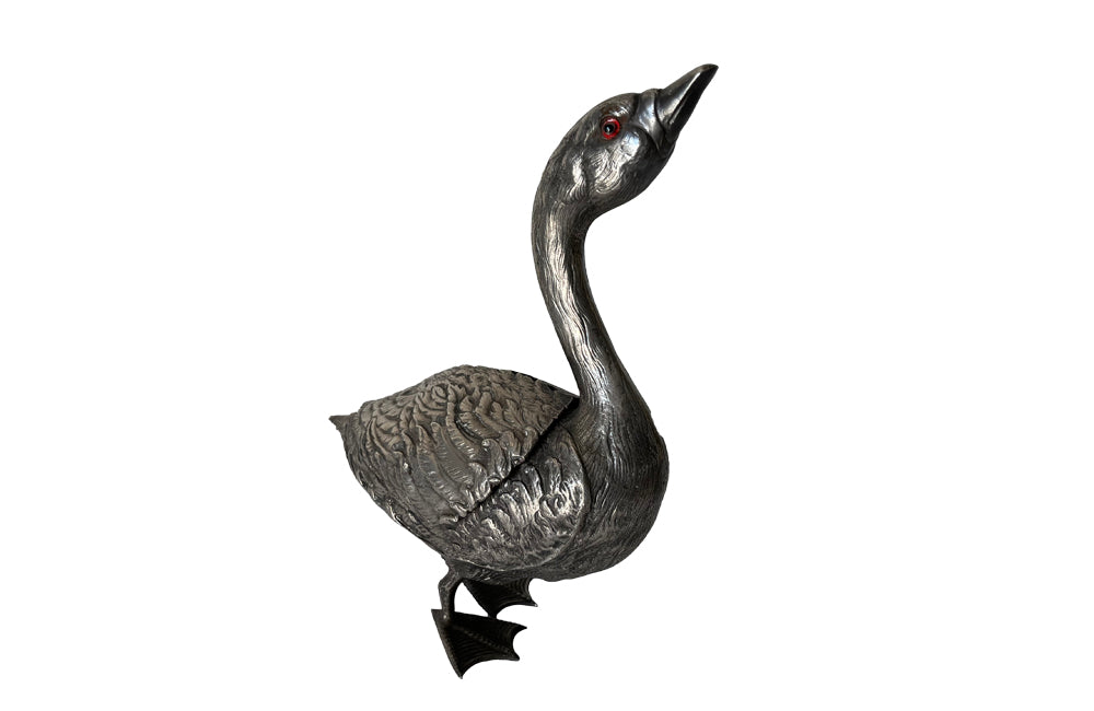 Decorative Goose Centrepiece - Decorative Accessories - Silverplate Goose - Table Vase - Centrepiece - Mid Century Accessories - Unique Accessories - Decorative Accessories - Gift Ideas - Antique Shops Tetbury - Animalia - AD & PS Antiques