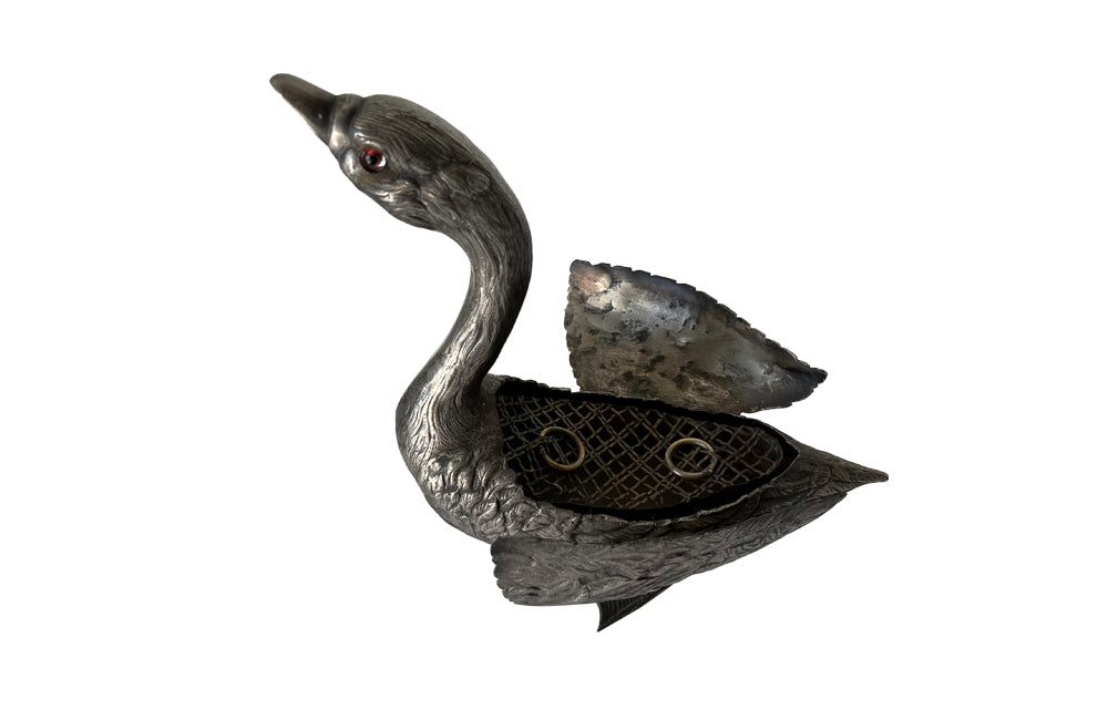 Decorative Goose Centrepiece - Decorative Accessories - Silverplate Goose - Table Vase - Centrepiece - Mid Century Accessories - Unique Accessories - Decorative Accessories - Gift Ideas - Antique Shops Tetbury - Animalia - AD & PS Antiques