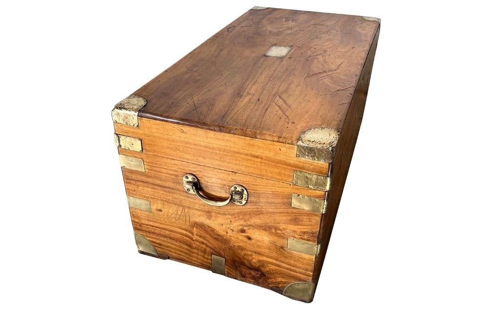 19th Century Camphor Military Campaign Trunk - Decorative Antiques - Antiqu Trunk - Campaign Furniture - Storage Antiques - Trunks & Coffers - Coffee Table - Side Table - Bedside Table - End Table - English Antiques - Antique Shops Tetbury - adpsantiques - AD & PS Antiques