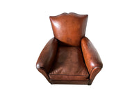 Moustache Back Leather Club Chair - French Mid Century Furniture - Art Deco Armchair - Leather Club Chair - Antique Leather Armchair - French Antique Furniture - Leather Armchair - Antique Armchair - AD & PS Antiques