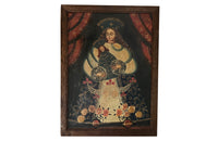 Cuzco School Painting Of A Madonna And Child - Decorative Antiques - Wall Art - Religious Art - Oil On Canvas - Madonna & Child - Paintings - Wall Decoration - Antique Shops tetbury - AD & PS Antiques