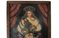 Cuzco School Painting Of A Madonna And Child - Decorative Antiques - Wall Art - Religious Art - Oil On Canvas - Madonna & Child - Paintings - Wall Decoration - Antique Shops tetbury - AD & PS Antiques
