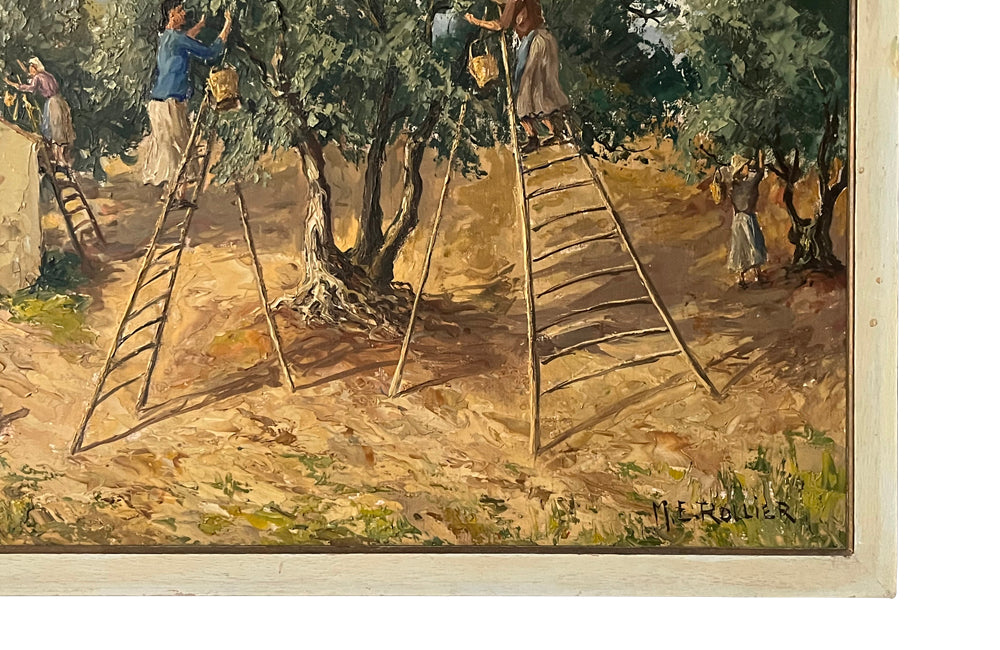 The Olive Harvest Signed Oil Painting - French Decorative Antiques - Wall Art - French Paintings - Oil Paintings - Signed Art - French Provincial - Antique Shops Tetbury - Ad & PS Antiques