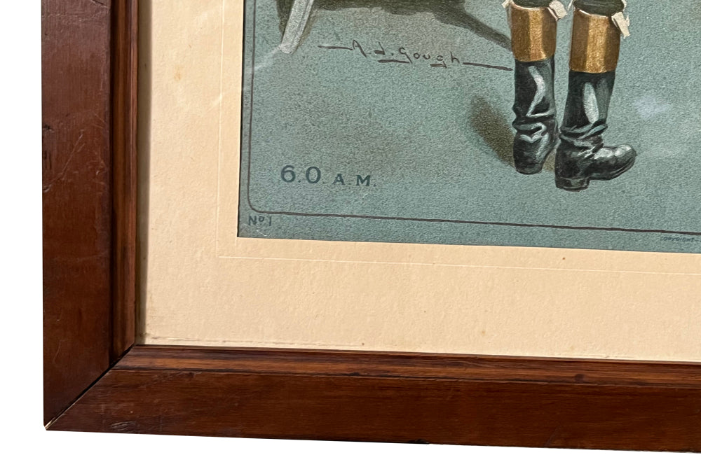 SET OF SIX FRAMED HORSE RIDING PRINTS BY A.H.GOUGH