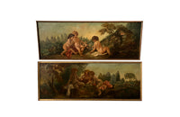 PAIR OF CHERUBIC OIL PAINTINGS