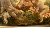 PAIR OF CHERUBIC OIL PAINTINGS