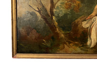 PAIR OF CHERUBIC OIL PAINTINGS