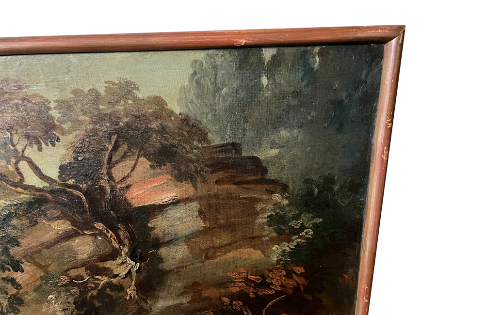 PAIR OF CHERUBIC OIL PAINTINGS