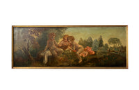 PAIR OF CHERUBIC OIL PAINTINGS