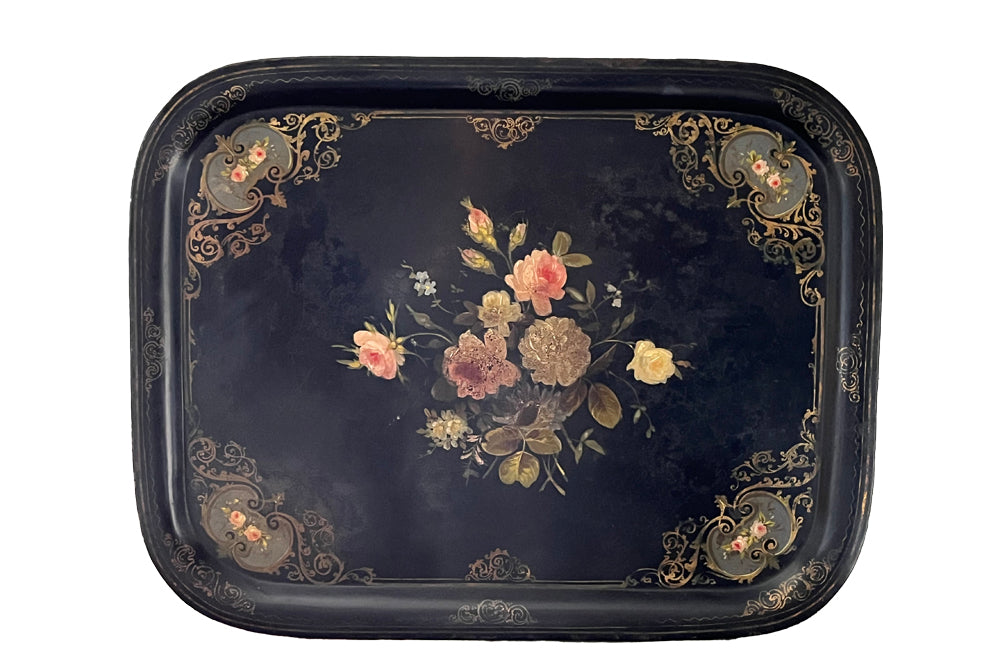 Large Napoleon III Tole Tray - French Decorative Antiques - Antique Tray - Decorative Accessories - Toleware - Antique Shops Tetbury - adpsantiques - AD & PS Antiques