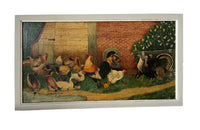 Pair of Signed Farmyard Scene Paintings - French Decorative Antiques - Animal Art - Dog Painting - Naive Art - Paintings - Oil On Canvas - Signed Art - Wall Decoration - Antique Shops Tetbury - AD & PS Antiques -