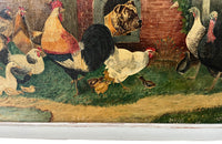 Pair of Signed Farmyard Scene Paintings - French Decorative Antiques - Animal Art - Dog Painting - Naive Art - Paintings - Oil On Canvas - Signed Art - Wall Decoration - Antique Shops Tetbury - AD & PS Antiques -