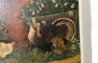Pair of Signed Farmyard Scene Paintings - French Decorative Antiques - Animal Art - Dog Painting - Naive Art - Paintings - Oil On Canvas - Signed Art - Wall Decoration - Antique Shops Tetbury - AD & PS Antiques -