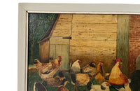Pair of Signed Farmyard Scene Paintings - French Decorative Antiques - Animal Art - Dog Painting - Naive Art - Paintings - Oil On Canvas - Signed Art - Wall Decoration - Antique Shops Tetbury - AD & PS Antiques -
