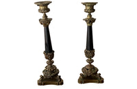 MATCHED PAIR OF FRENCH RESTORATION CANDLESTICKS