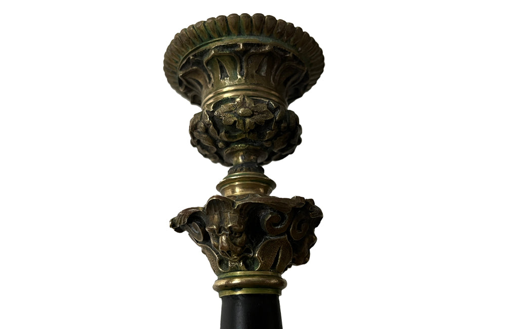 MATCHED PAIR OF FRENCH RESTORATION CANDLESTICKS