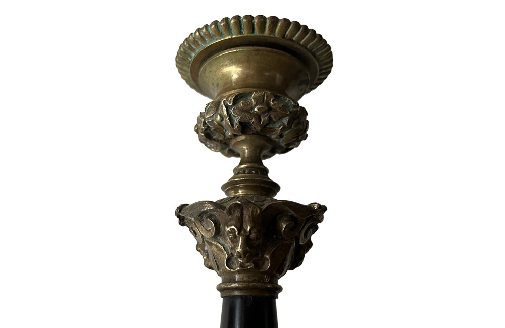 MATCHED PAIR OF FRENCH RESTORATION CANDLESTICKS