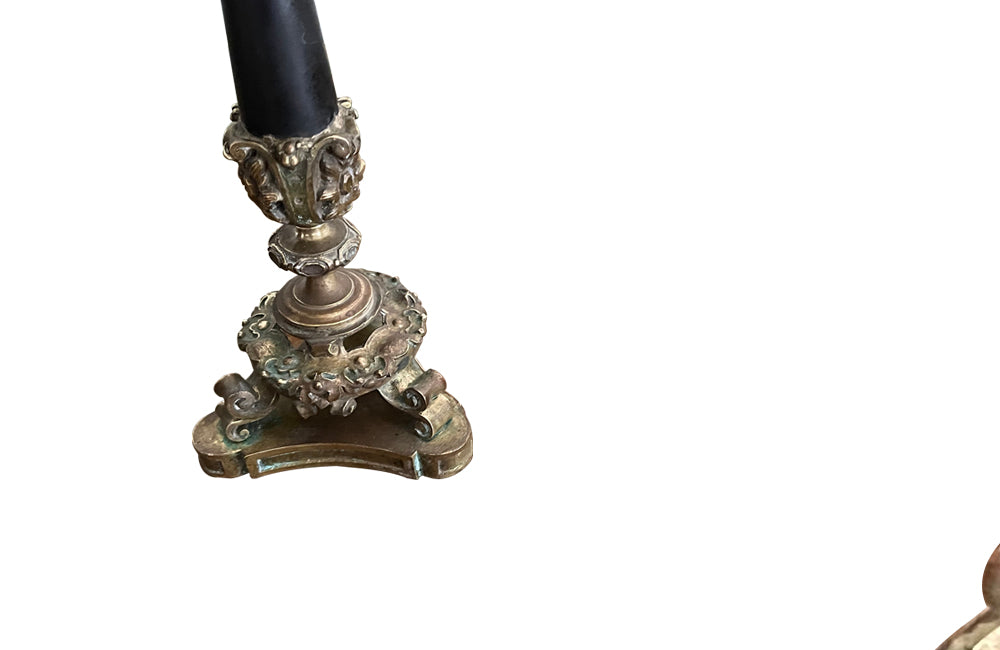 MATCHED PAIR OF FRENCH RESTORATION CANDLESTICKS