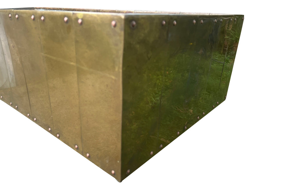 Pair Of Large Brass Jardinieres - Mid Century Furniture - Garden Antiques - French Garden Antiques -  -  - Vintage Planters - Jardinieres - AD & PS Antiques