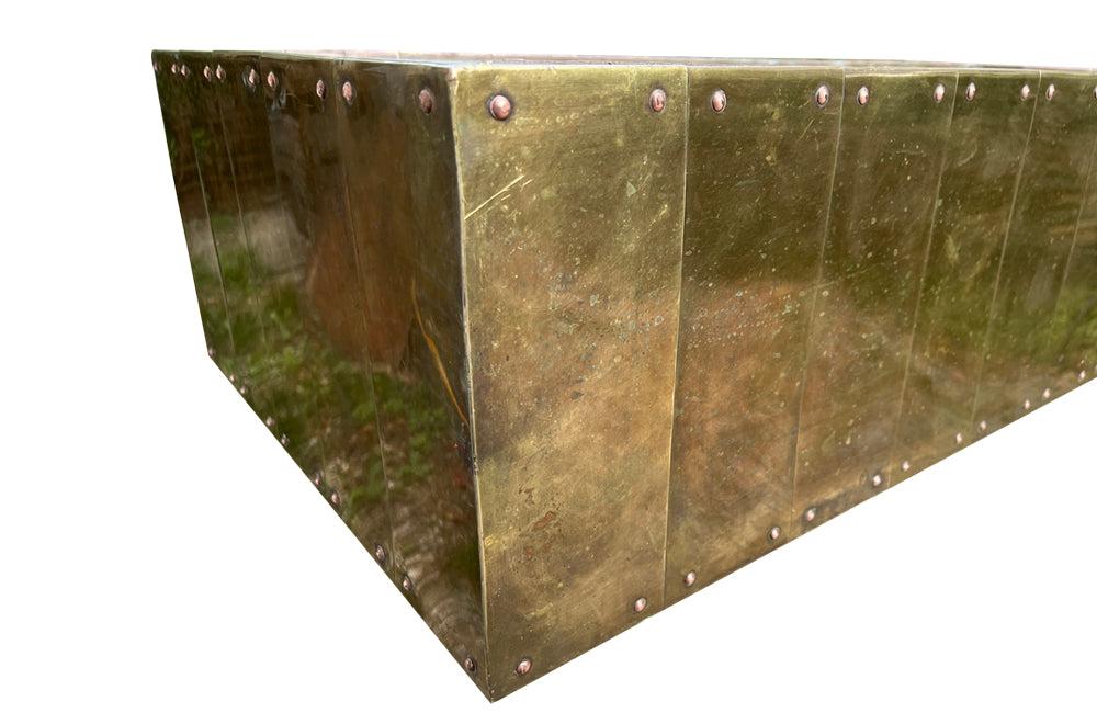 Pair Of Large Brass Jardinieres - Mid Century Furniture - Garden Antiques - French Garden Antiques -  -  - Vintage Planters - Jardinieres - AD & PS Antiques