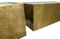 Pair Of Large Brass Jardinieres - Mid Century Furniture - Garden Antiques - French Garden Antiques -  -  - Vintage Planters - Jardinieres - AD & PS Antiques