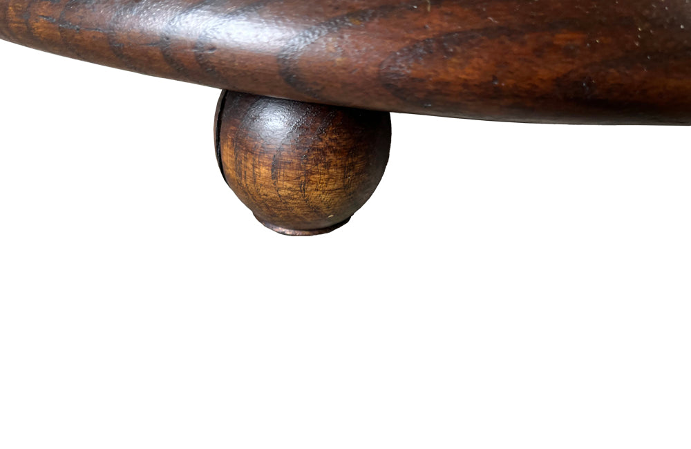 French Art Deco Gueridon pedestal table on a round base with three ball feet - Antique Side Table