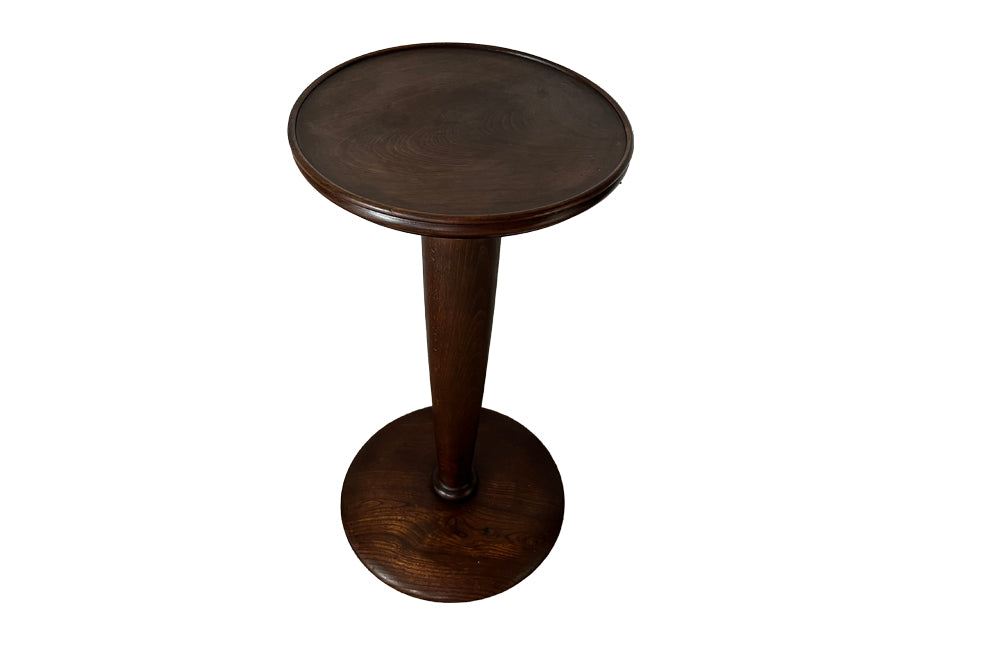 French Art Deco Gueridon pedestal table on a round base with three ball feet - Antique Side Table