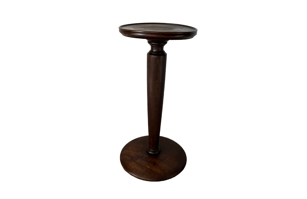 French Art Deco Gueridon pedestal table on a round base with three ball feet - Antique Side Table