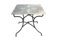 Vintage French Iron Garden Table with Marble Top - Garden Antiques - French Garden Antiques - French Garden Table  - Antique Tables - AD & PS Antiques