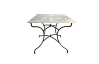 Vintage French Iron Garden Table with Marble Top - Garden Antiques - French Garden Antiques - French Garden Table  - Antique Tables - AD & PS Antiques