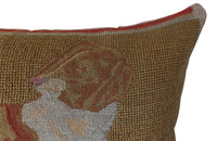 Antique English Tapestry Dog Cushion -English Antiques - Antique Textiles- Cushions- Dog Art- AD & PS Antiques