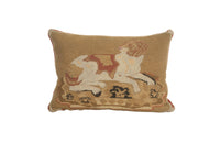 Antique English Tapestry Dog Cushion -English Antiques - Antique Textiles- Cushions- Dog Art- AD & PS Antiques